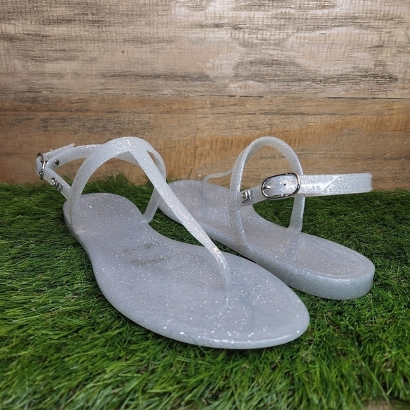 New STUART WEITZMAN Millie Jelly Flat Sandals Sz 9.0 - Picture 1 of 10